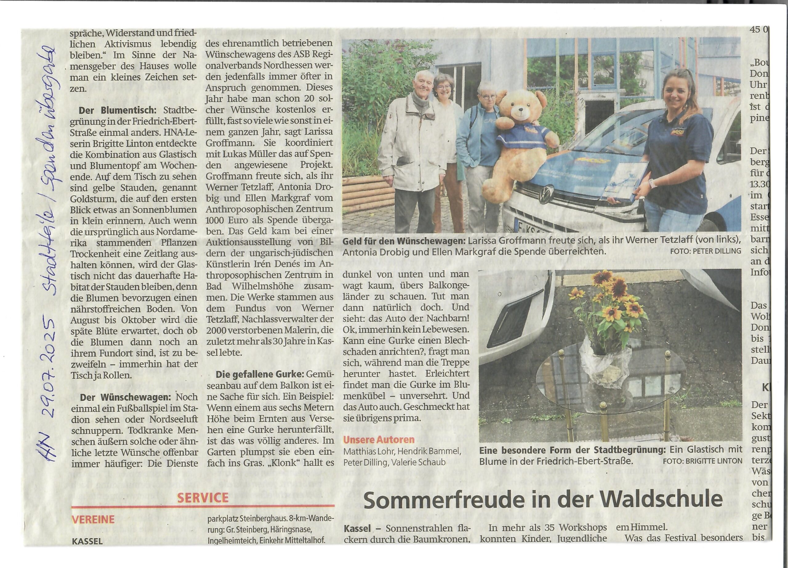 2025_08-29 HNA Spendenübergabe Wünschewagen Erlös aus Denes-Ausstellung